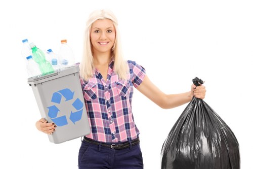 Professional waste management team at work