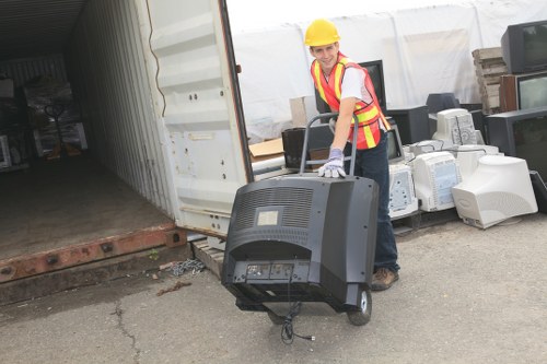 Waste clearance equipment in action at Sevensisters site