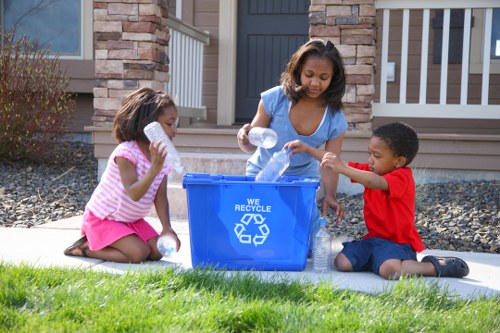 Professional waste clearance team at work