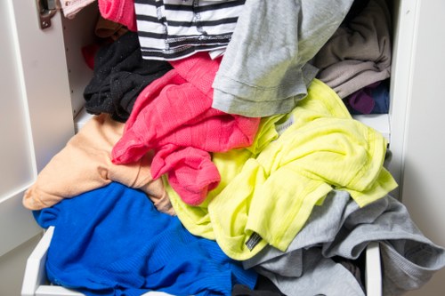 Sorting area for recyclable office materials such as paper and plastics